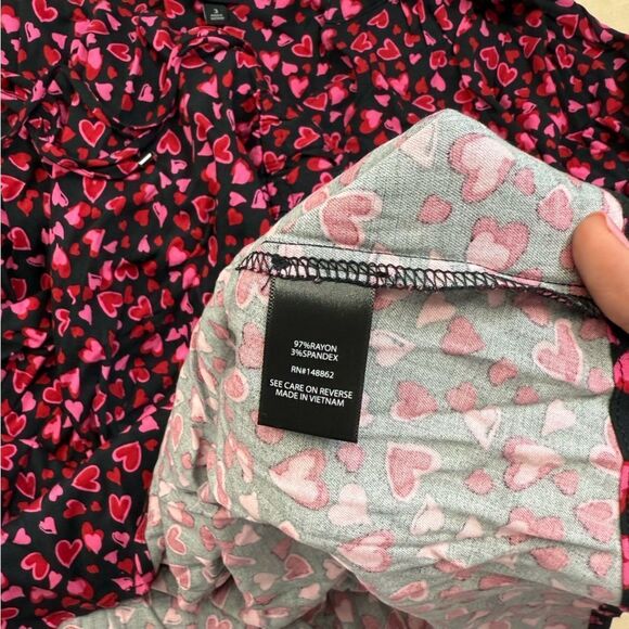 Torrid Heart Print Stretch Challis Zip Front Dress 3X - Picture 7 of 12